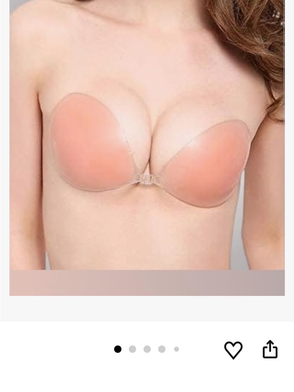 Strapless Adhesive Silicone Bra breast enhancement- Nude